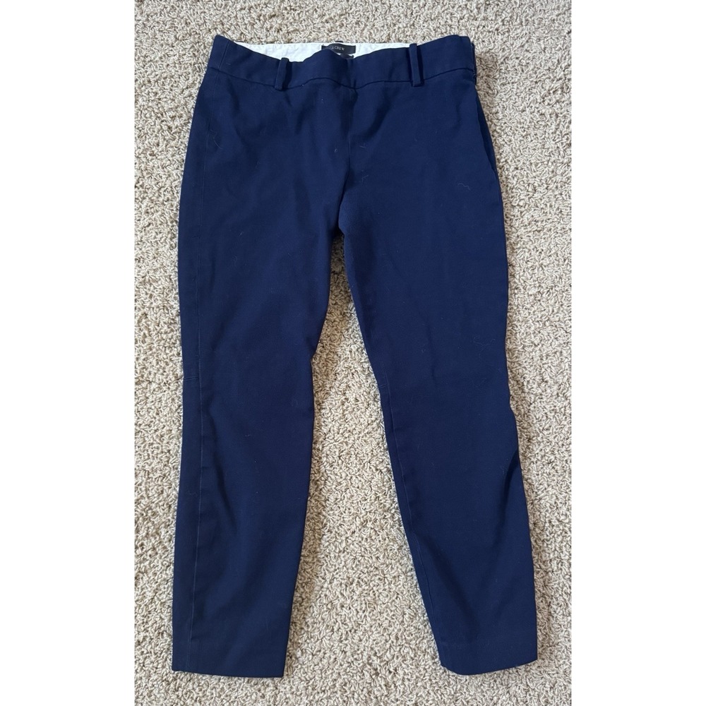 J. Crew Womens Pants Minnie Capri Stretch Twill Navy Blue Preppy Casual 2